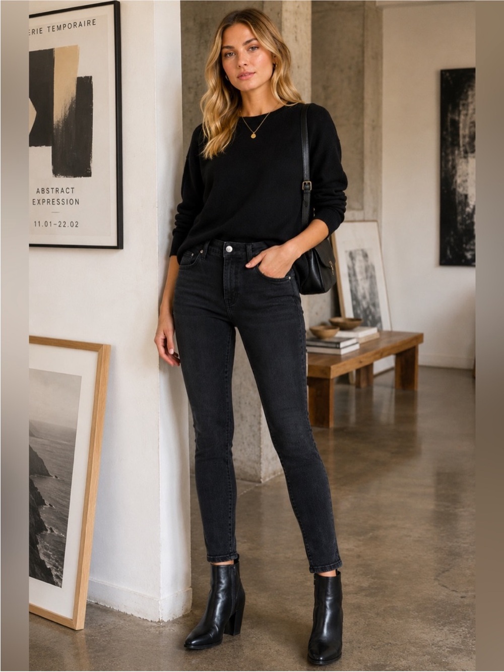 Acne Studios Gray Black Skinny Jeans